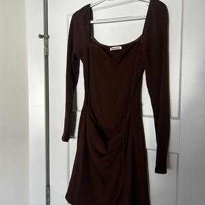 Reformation Chocolate Long Sleeve Dress